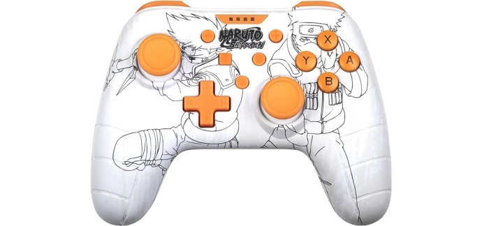 Amazon: Manette filaire Konix Naruto Shippuden pour Nintendo Switch - Motif Kakashi, Blanc à 19,99€