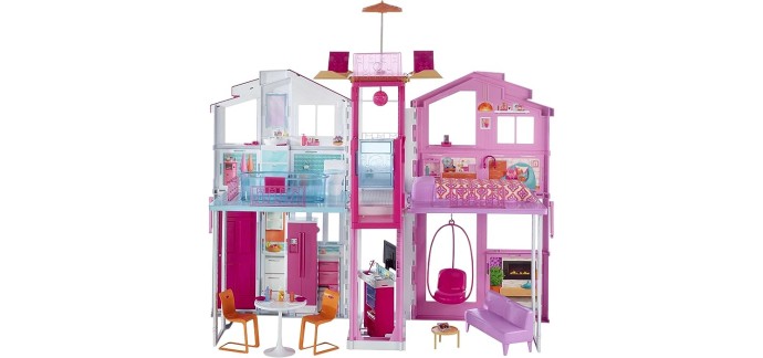Amazon: Grande Maison de poupée de Luxe Barbie Mobilier à 2 étages et 4 pièces à 84,56€