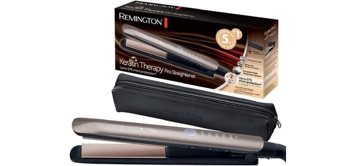 Amazon:  Lisseur Cheveux Remington Keratin Therapy S8593 à 35,99€