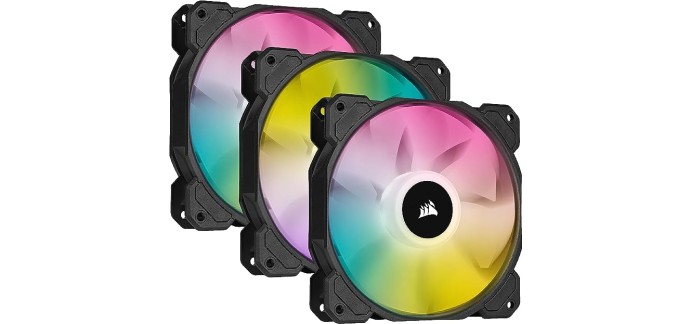 Amazon: Kit de 3 ventilateurs PC Corsair iCUE SP120 RGB  - 120mm à 51,99€