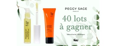 Voici: 40 lots de 2 produits de beauté Peggy Sage à gagner