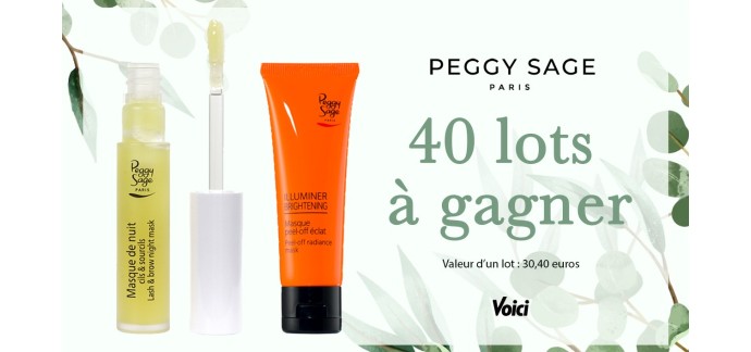 Voici: 40 lots de 2 produits de beauté Peggy Sage à gagner