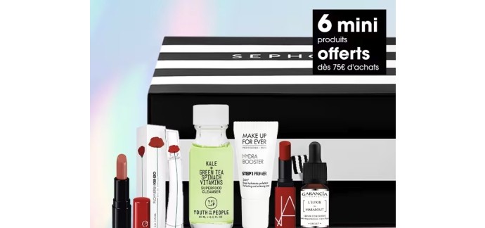 Sephora: 6 mini produits offerts dès 75€ d'achats via l'application mobile