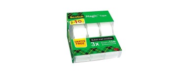 Amazon: Rouleaux de Ruban Adhésif Transparent avec Dévidoir Scotch Magic Tape - Lot de 3 à 1,99€