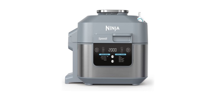 Veepee: Cuiseur rapide Ninja Speedi 10 en 1 Rapid Cooker - 10 modes de cuisson, 5,7L, Gris à 139,99€