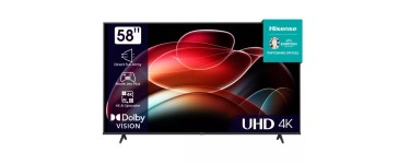 Boulanger: TV LED 58" Hisense 58A6K 2023 - 4K UHD, Smart TV à 399€