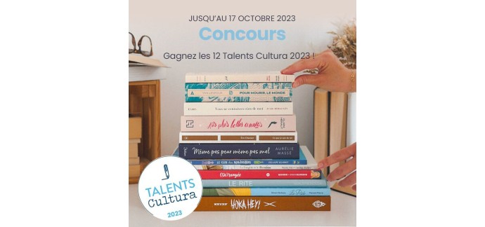 Cultura: 1 lot 12 livres élus Talents Cultura 2023 à gagner