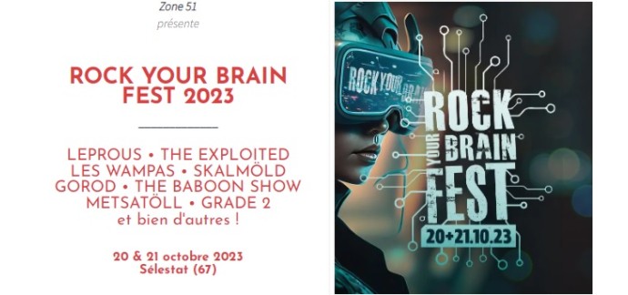 La Grosse Radio: 2 lots de 2 pass pour le festival "Rock Your Brain" à gagner