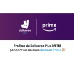 Deliveroo: Abonnement Deliveroo Plus OFFERT pendant un an pour les membres Amazon Prime