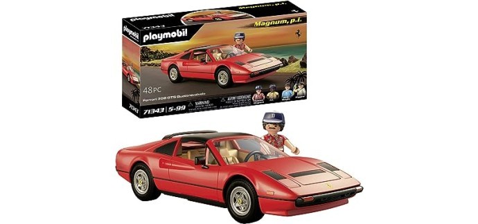 Amazon: Playmobil Magnum, p.i. Ferrari 308 GTS Quattrovalvole - 71343 à 54,99€