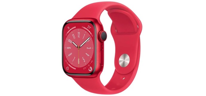 Cdiscount: Montre connectée Apple Watch Series 8 GPS - 41mm, Rouge à 349€