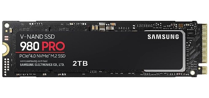 Amazon: SSD interne M.2 NVMe 4.0 Samsung 980 Pro  - 2 To à 122,99€