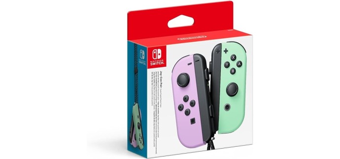 Amazon: Paire de Manettes Nintendo Joy-Con Gauche Violet Pastel et Droite Vert Pastel à 64,90€