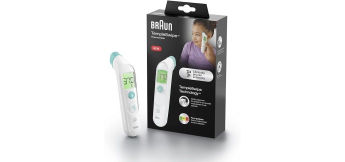 Amazon: Thermomètre de Front Braun TempleSwipe BST200 à 29€