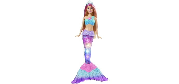 Amazon: Poupée Barbie Blonde Dreamtopia Sirène Lumières Scintillantes à 14,22€