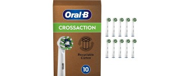 Amazon: Lot de 10 brossettes de rechange Oral-B CrossAction Clean Maximiser à 21,99€
