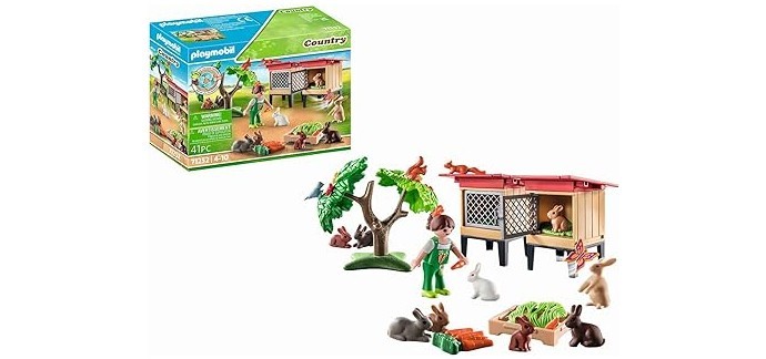 Amazon: Playmobil Country Enfant avec enclos et Lapins - 71252 à 11,99€