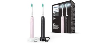 Amazon: Brosse à dents électrique Philips Sonicare Série 3100 HX3675/15 - Rose pastel et Noir à 49,99€