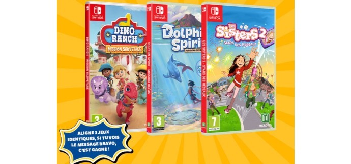 Gulli: Des jeux Switch "Les Sisters", "Dino Ranch" ou "Dolphin Spirit" à gagner
