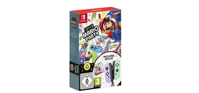 E.Leclerc: Pack Jeu Super Mario Party + paire de manettes Joy-Con violet pastel & vert pastel (SWITCH) à 73,59€