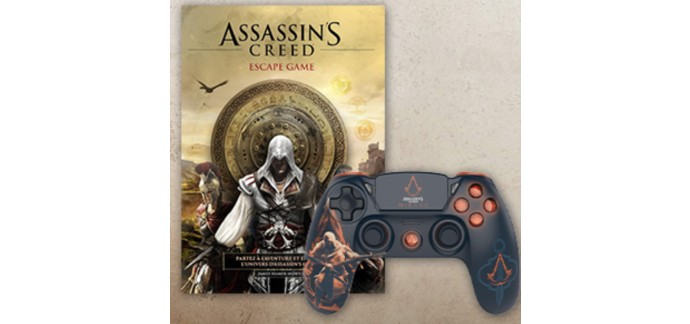 Jeux-Gratuits.com: 1 manette de jeu PS4 ou Xbox + 1 livre "Assassin's Creed Escape Game à gagner