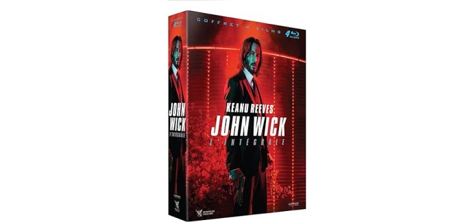 Amazon: Coffret Blu-Ray John Wick - Les 4 chapitres à 24,99€