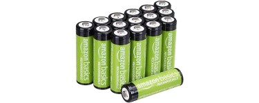 Amazon: Lot de 16 piles rechargeable Ni-MH Type AA 2000 mAh AmazonBasics à 16,84€