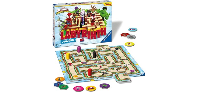 Amazon: Jeu de société Ravensburger - Labyrinthe Junior Spidey & Friends à 16,99€