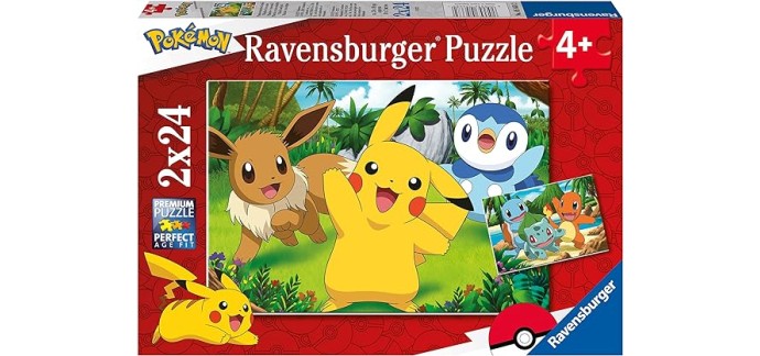 Amazon: Puzzle pour enfants Ravensburger Pokémon Pikachu et ses amis - 2x24 pièces à 8,20€
