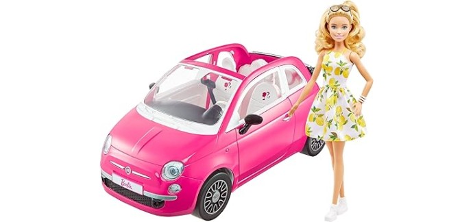 Amazon: Poupée Barbie et sa Fiat 500 à 29,99€