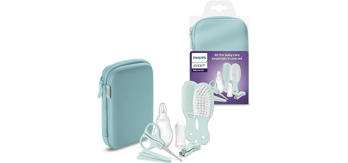 Amazon: Trousse complète de soin pour bébé Philips Avent SCH401/00 avec 9 accessoires à 17,99€