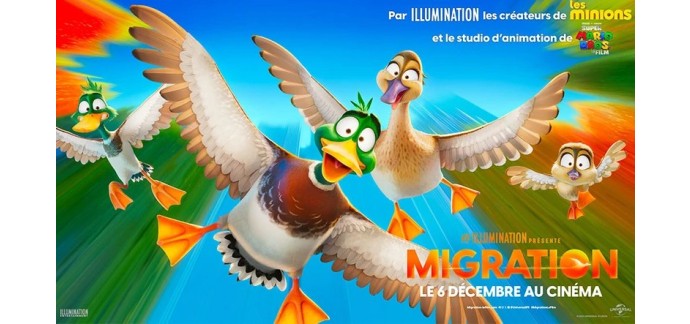 Chérie FM: 10 lots de 4 places de cinéma pour le film "Migration" à gagner