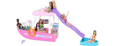 Amazon: Coffret Barbie Bateau De Rêve avec 6 Zones de jeu dont Piscine et Toboggan à 27,45€
