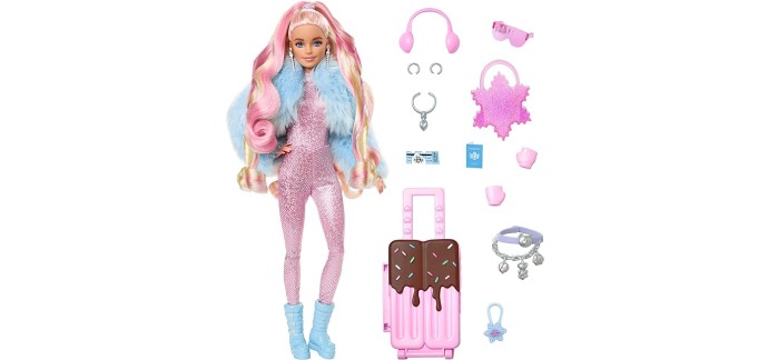 Amazon: Poupée Barbie Extra voyage avec tenue neige à 17,79€