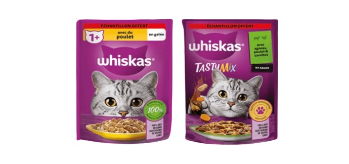 Whiskas: Recevez 2 échantillons gratuits de sachet pour chat Whiskas