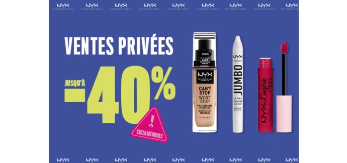Nyx Cosmetics: [Ventes Privées] Jusqu'à -40% sur une sélection d'articles