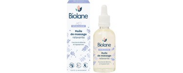 Amazon: Huile de massage relaxante bébé Biolane - 50ml à 5,23€