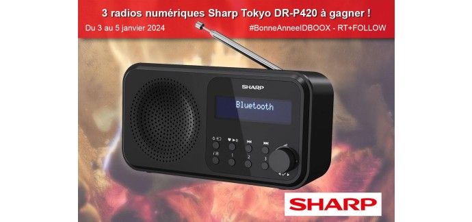 IDBOOX: 3 radios numériques Sharp à gagner