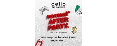 Celio*: 1 lot à gagner chaque jour (1 mois de loyer, 1 rencontre avec Benoit Paire, des cartes cadeaux...)