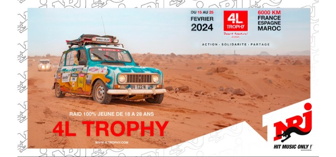 NRJ: 1 voyage à Marrakech en demi-pension afin d'assister à l'arrivée du 4L Trophy à gagner