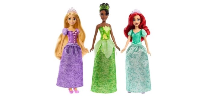 Cdiscount: Pack de 3 poupées Princesses Disney - Ariel, Tiana, Raiponce à 12,99€