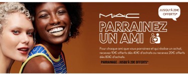 MAC Cosmetics: Jusqu'à 20€ offerts en parrainant vos amis