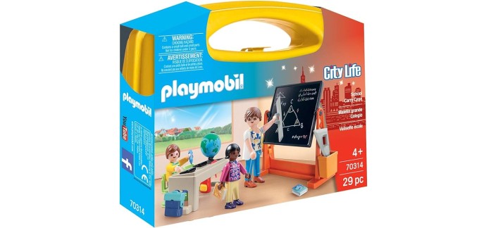 Amazon: Playmobil Valisette école - 70314 à 8€