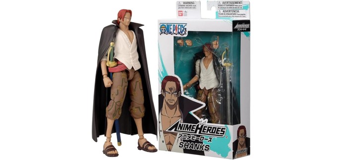 Amazon: Figurine Bandai Anime Heroes One Piece - Shanks, 17 cm à 24,99€
