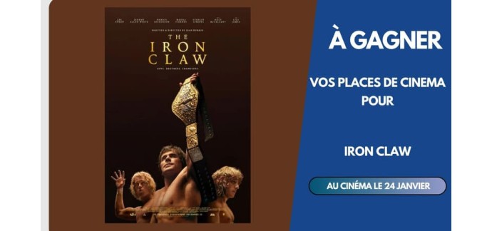 BFMTV: 5 lots de 2 places de cinéma pour le film "Iron Claw" à gagner