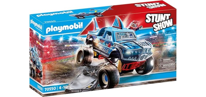 Amazon: Playmobil Stuntshow Monster Truck de Cascade Requin - 70550 à 40€