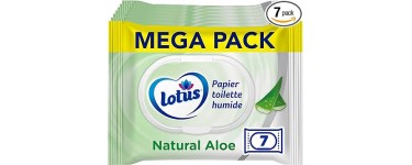 Amazon: Pack de 7 Lotus Papier Toilette Humide Natural Aloe (294 feuilles) à 8,68€