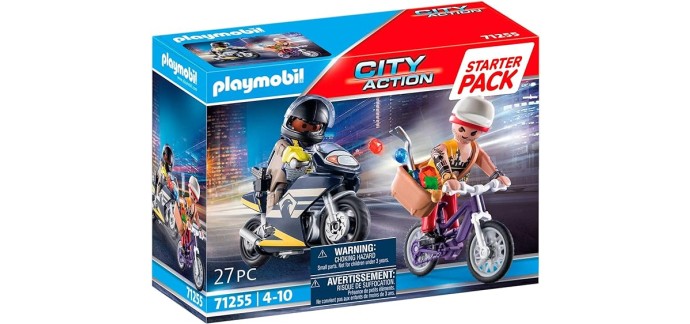 Amazon: Playmobil City Action Starter Pack Agent et Voleur - 71255 à 12,49€