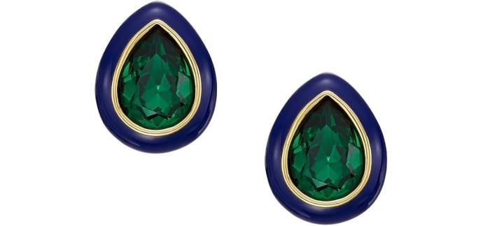 Amazon: Boucles d'oreilles Fossil JA7195710 avec pierres de verre émaillées bleu vert à 27€
