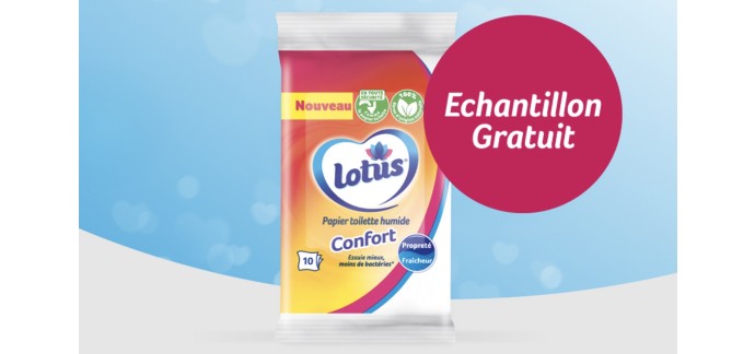 Lotus: Un échantillon gratuit de papier toilette humide Lotus